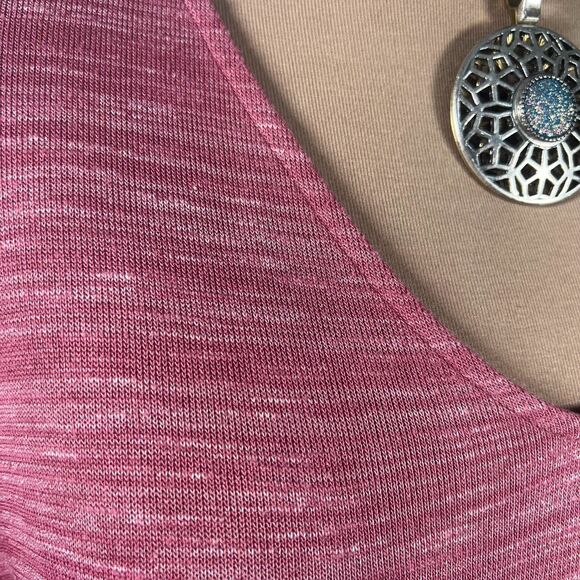 LOFT Heathered Pink Bell Sleeve Blouse - Picture 4 of 9